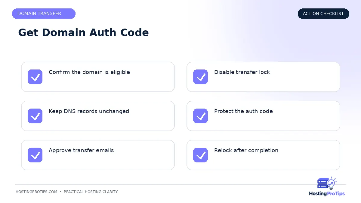 How to Get Your Domain Auth / EPP Code checklist