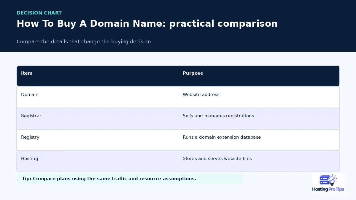 How to Buy a Domain Name: A Step-by-Step Guide comparison chart