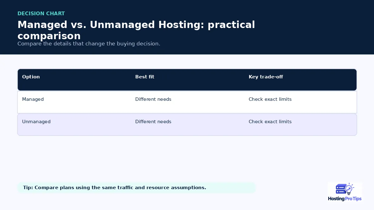 Managed vs. Unmanaged Hosting: What’s the Difference? comparison