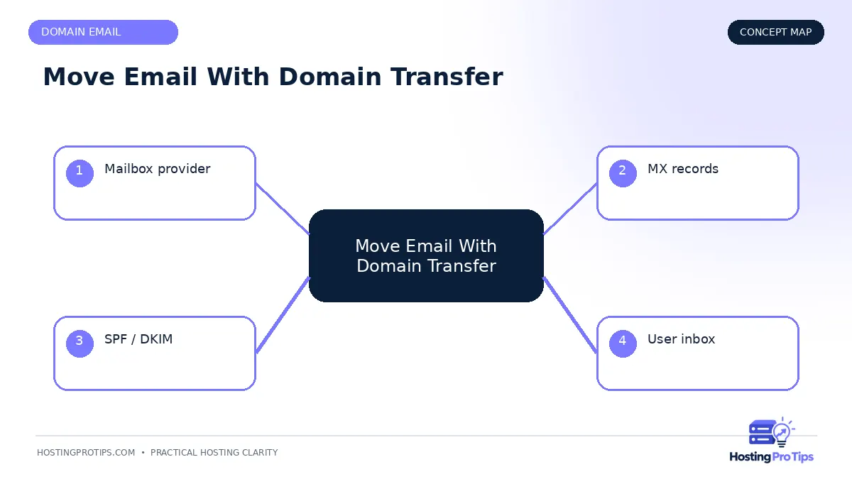 Moving Email When You Transfer a Domain concept map