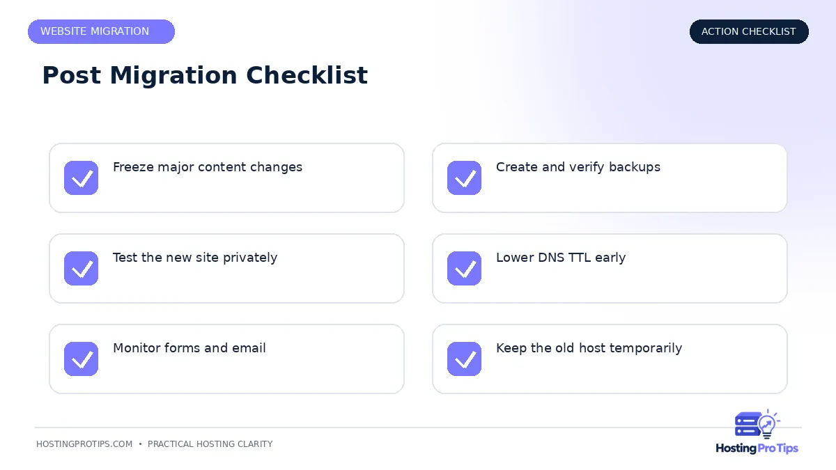 Post-Migration Checklist: What to Test First checklist