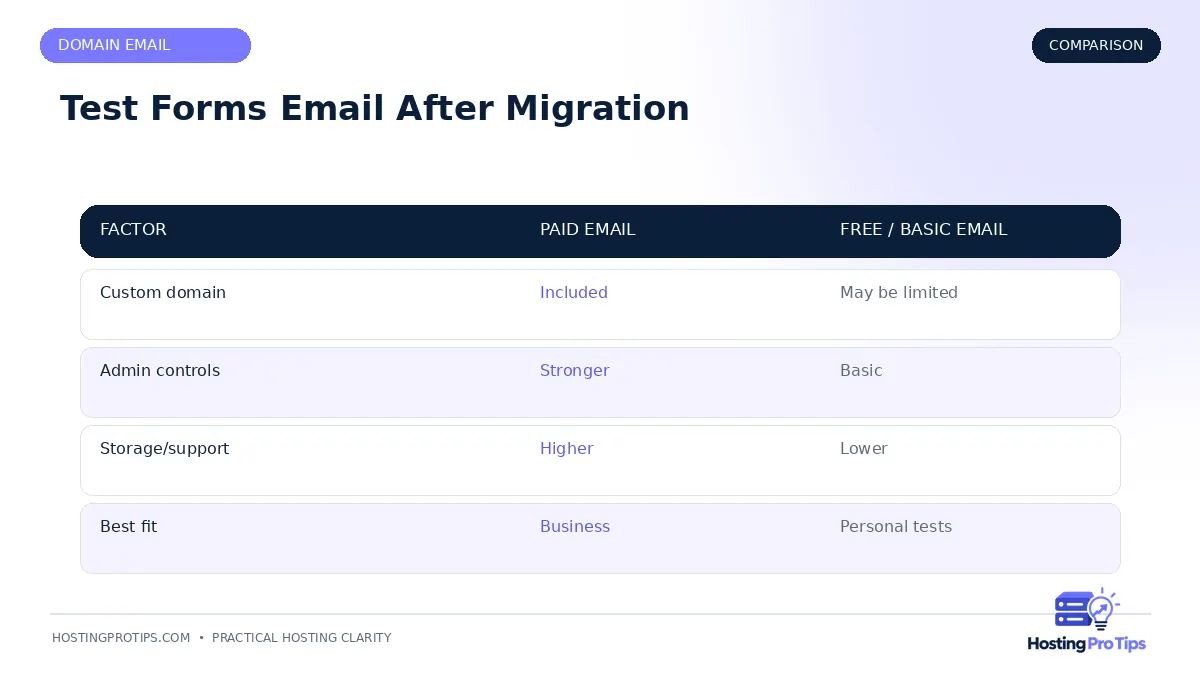 How to Test Forms and Email After Migration comparison