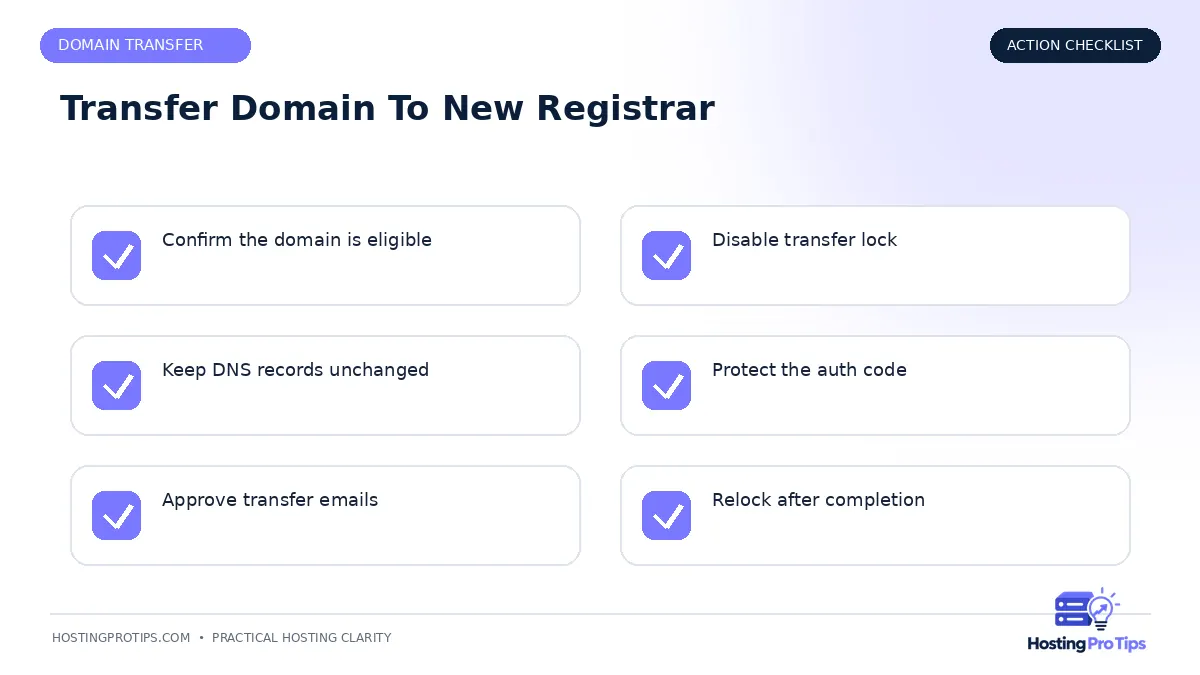 How to Transfer a Domain to a New Registrar checklist